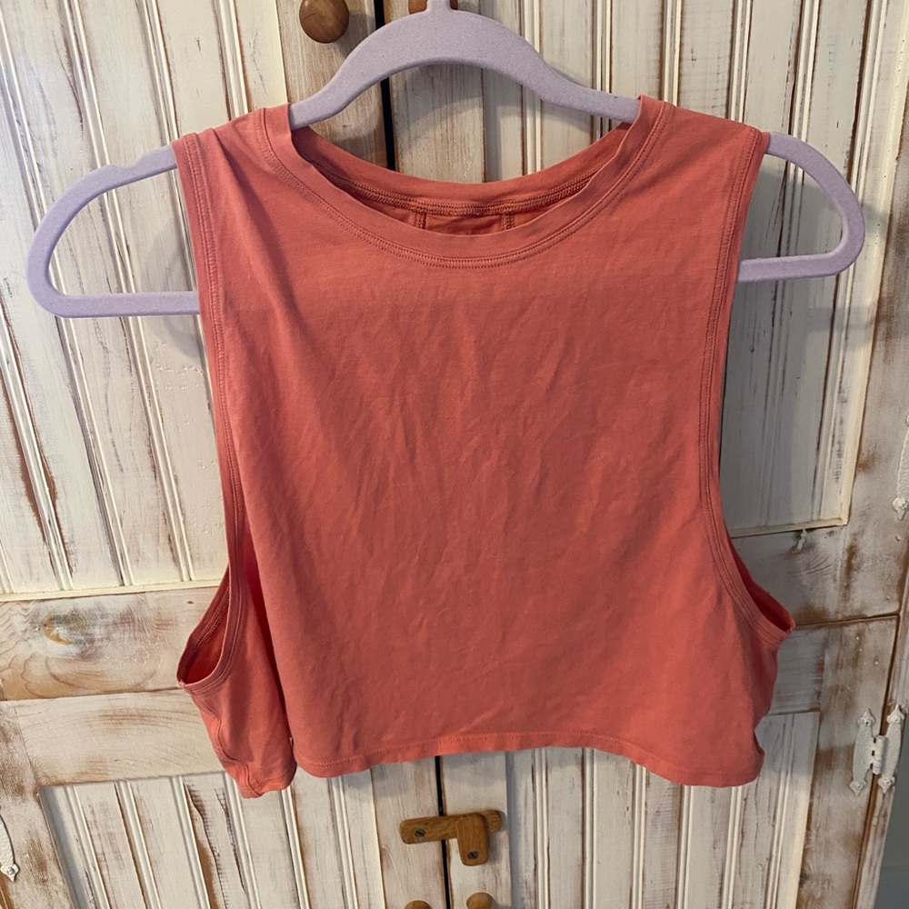 Lululemon Athletica Pink Sleeveless Crop Muscle Tee